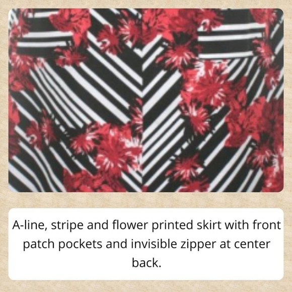 A-line Geometric & Floral Skirt!. - Picture 2 of 3